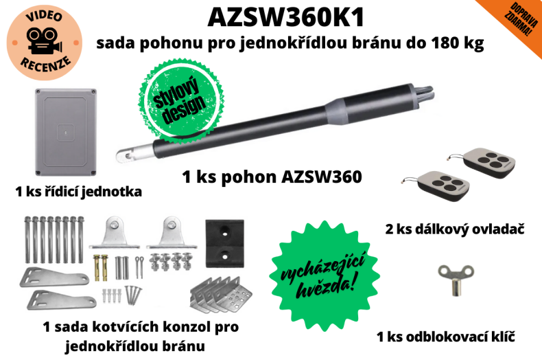 Kopie návrhu AZSW360 - sada pohonu pro křídlovou bránu 